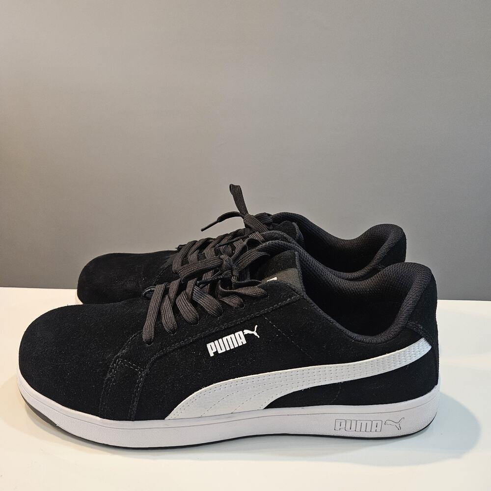 Puma Smash V2 Black White Suede Leather Shoes Sneakers Size 12 - Picture 1 of 11